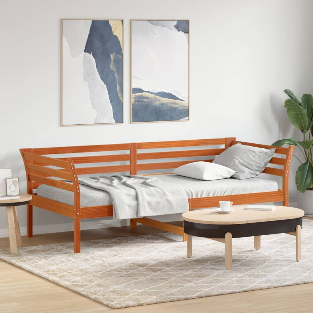 Day Bed Without Mattress Wax Small Single Solid Wood Pine
