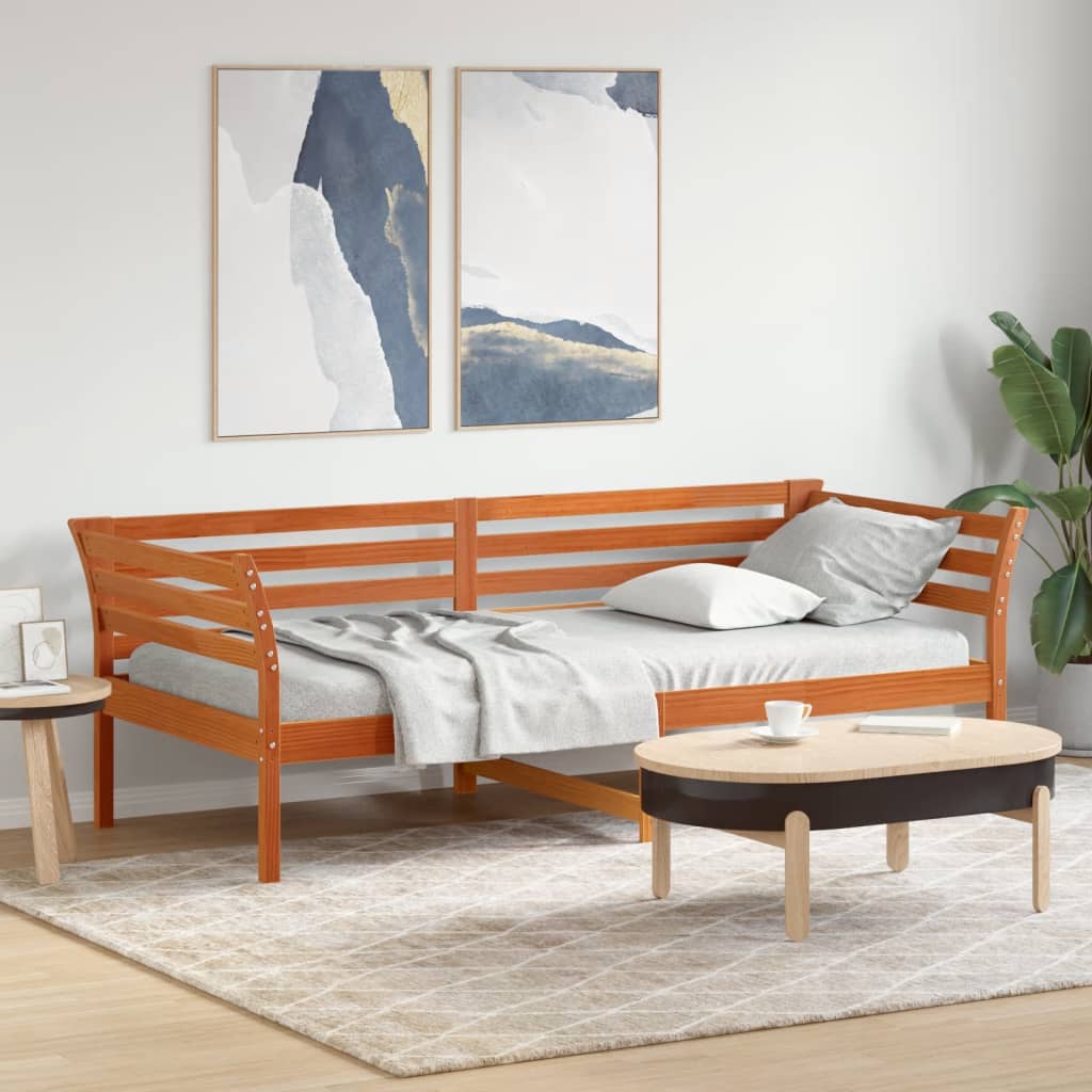Day Bed Without Mattress Wax Small Single Solid Wood Pine