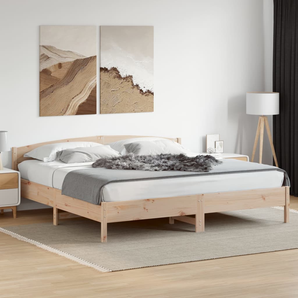 Bed Frame Without Mattress Solid Wood Pine