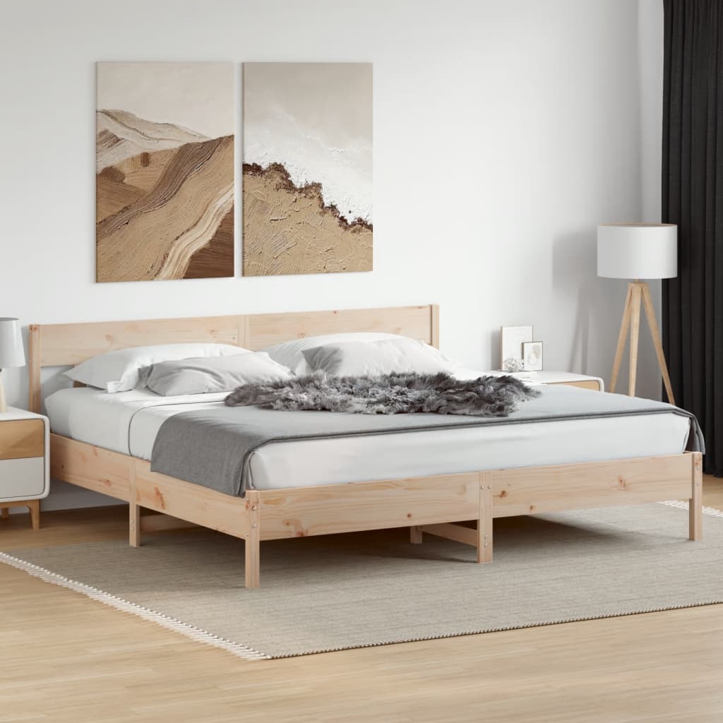 Bed Frame Without Mattress King Size Solid Wood Pine