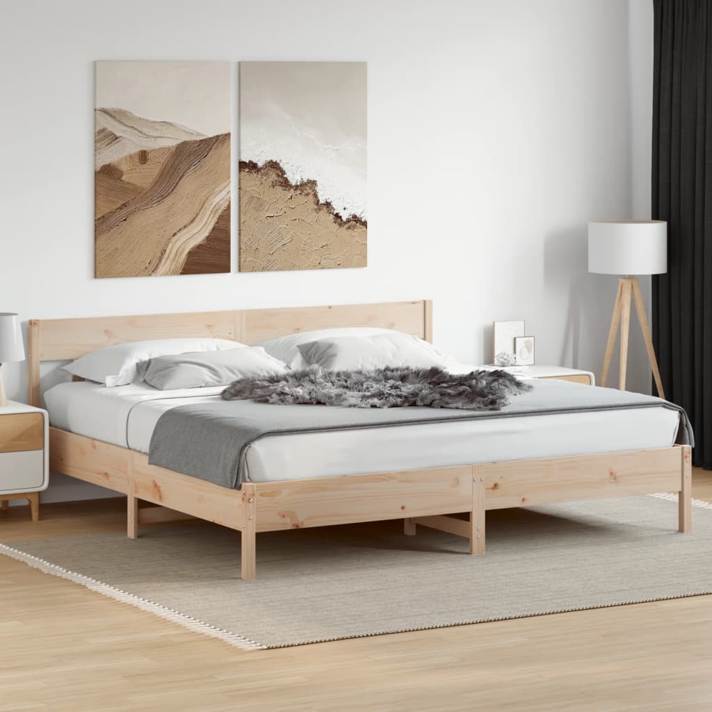 Bed Frame Without Mattress King Size Solid Wood Pine