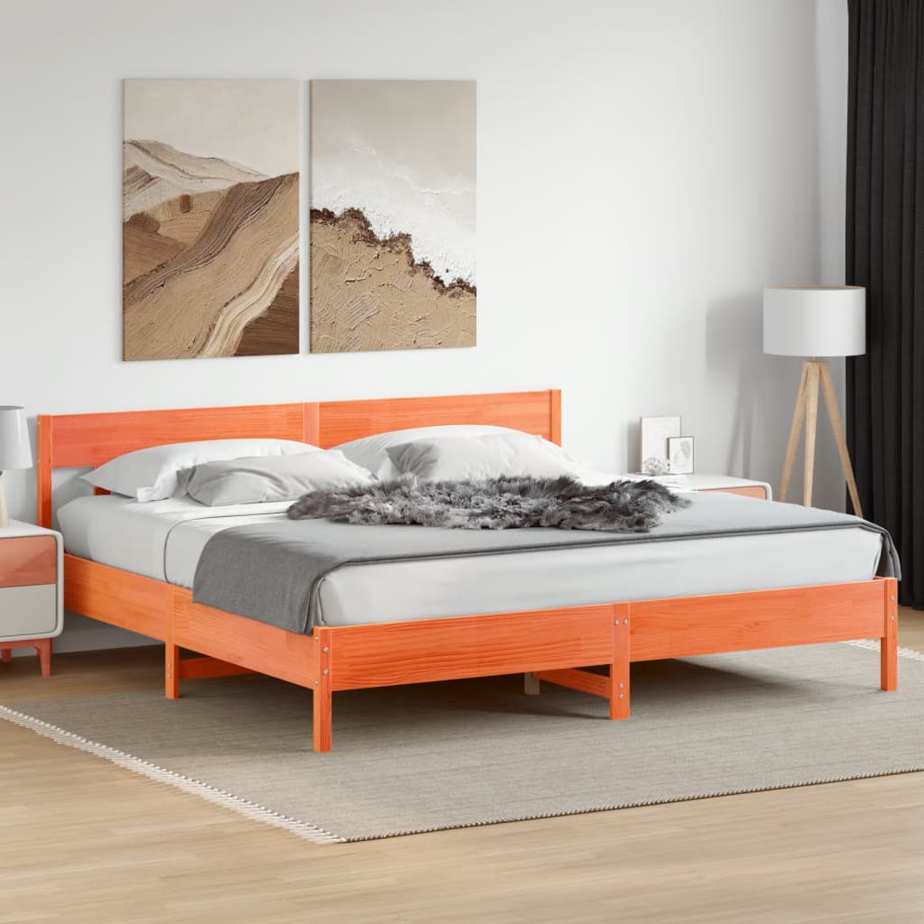 Bed Frame Without Mattress King Size Solid Wood Pine