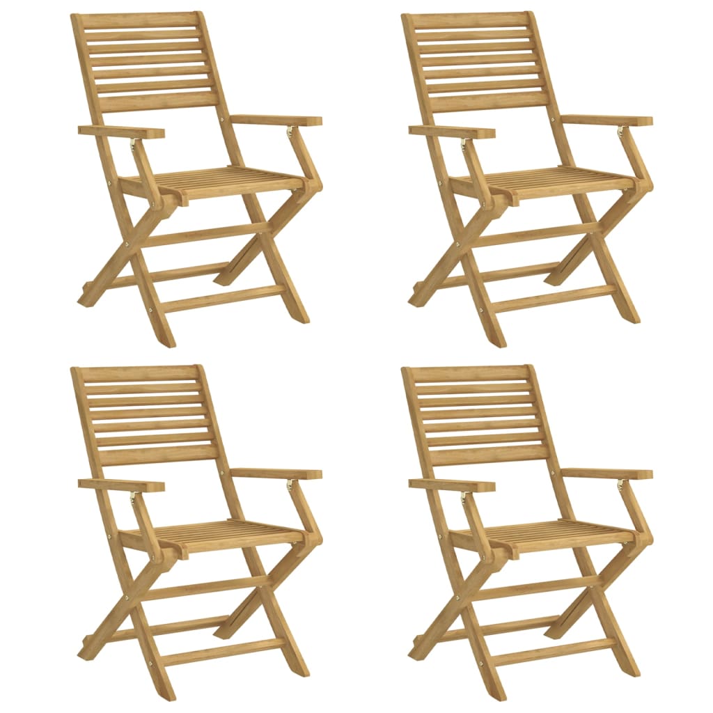 Folding Garden Chairs 4 Pcs 54.5X61.5X86.5 Cm Solid Wood Acacia