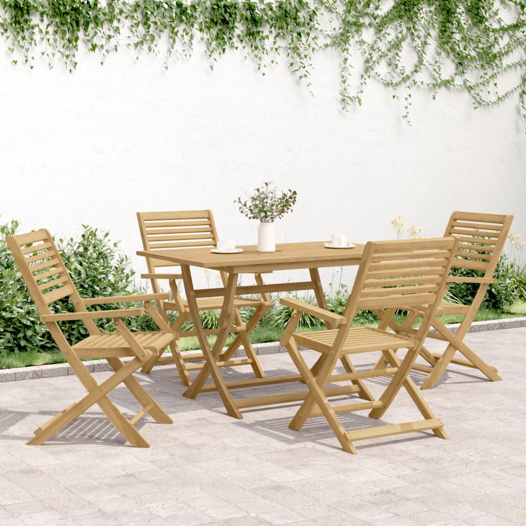 Folding Garden Chairs 4 Pcs 54.5X61.5X86.5 Cm Solid Wood Acacia