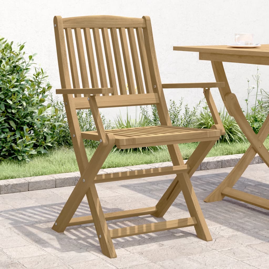 Folding Outdoor Chairs 2 Pcs Solid Acacia Wood
