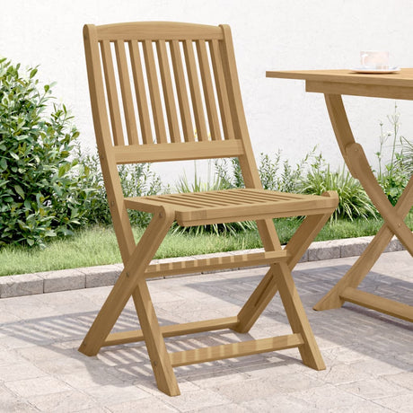 Folding Outdoor Chairs 2 Pcs Solid Acacia Wood