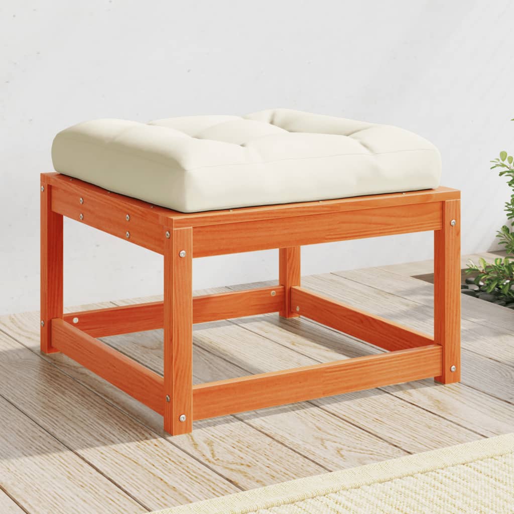 Garden Footstool Solid Wood Pine