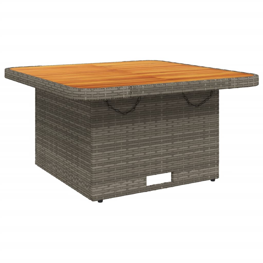 Garden Table Poly Rattan And Acacia Wood