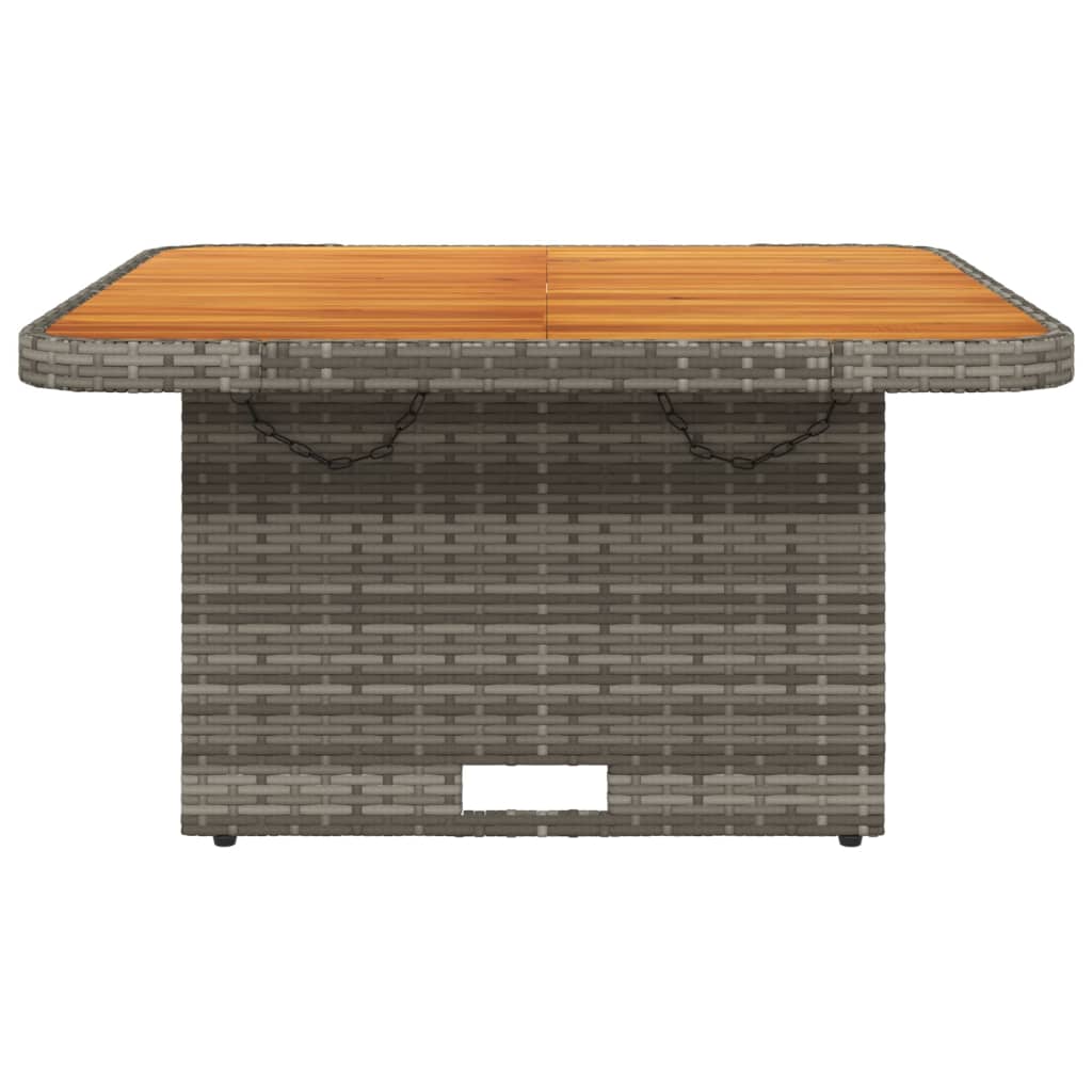 Garden Table Poly Rattan And Acacia Wood
