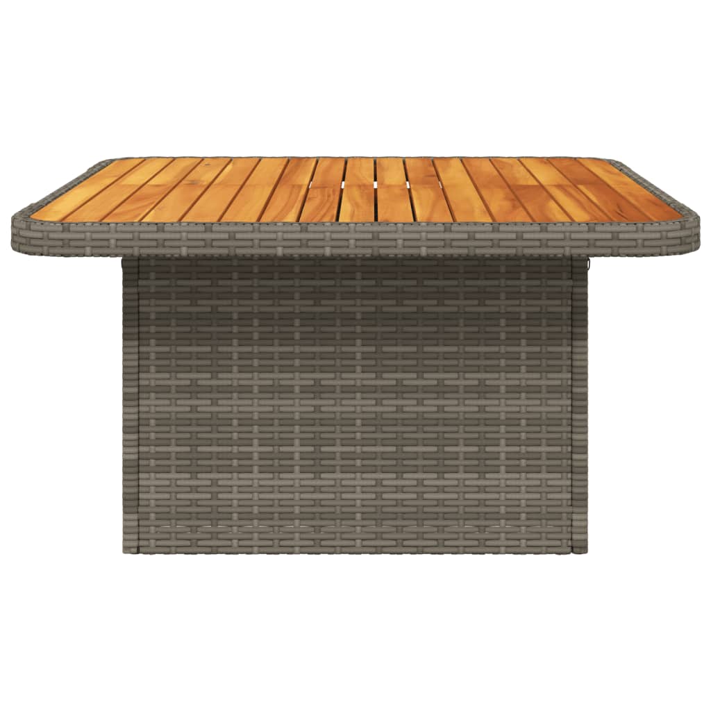 Garden Table Poly Rattan And Acacia Wood