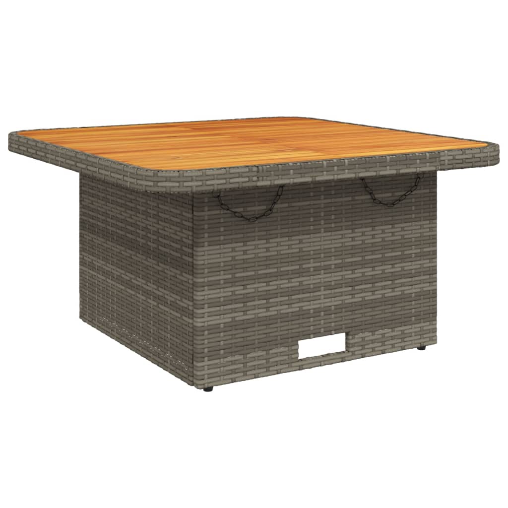 Garden Table Poly Rattan And Acacia Wood