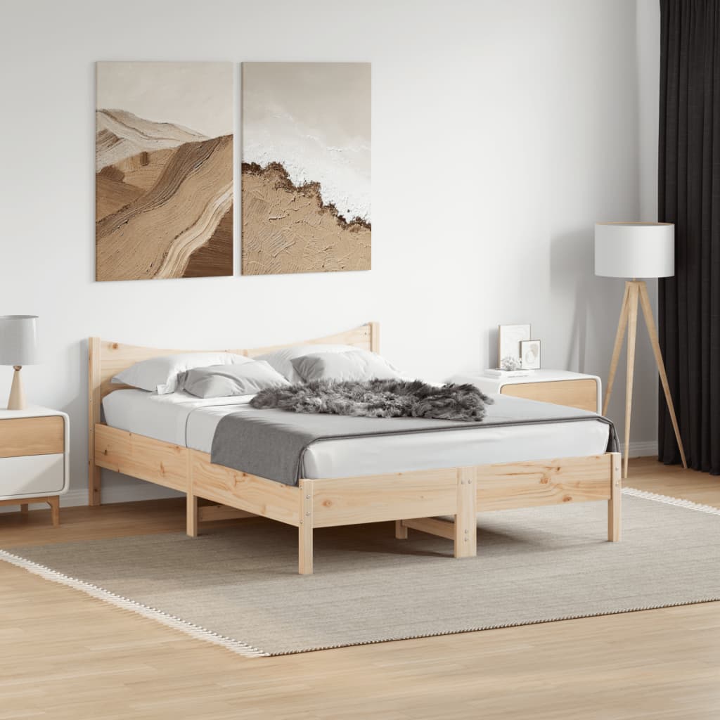 Bed Frame Without Mattress Solid Wood Pine