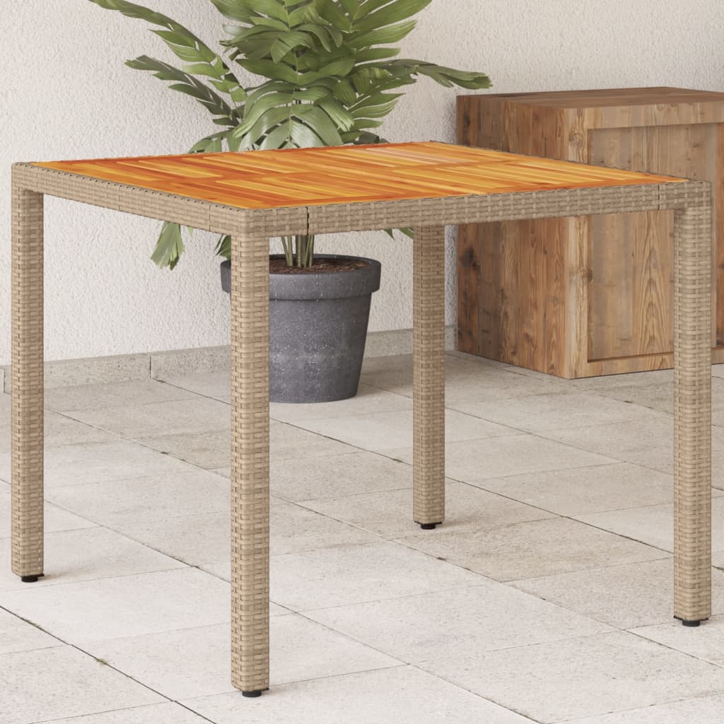 Garden Table 90X90X75 Cm Poly Rattan