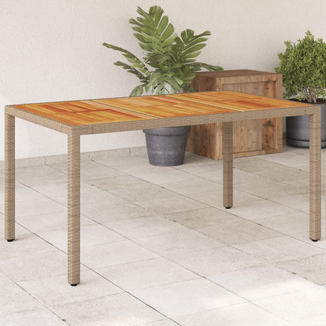 Garden Table 190X90X75 Cm Poly Rattan And Acacia Wood