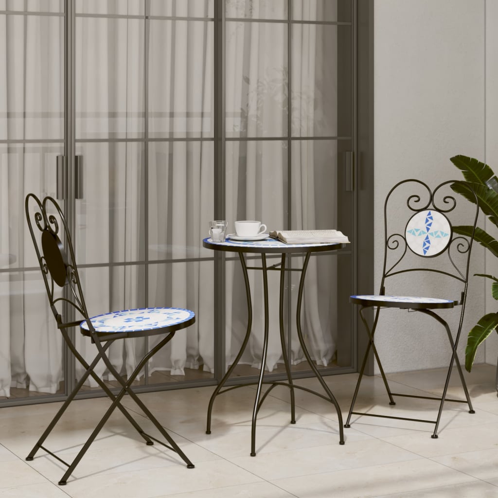 3 Piece Mosaic Bistro Set Ceramic Tile