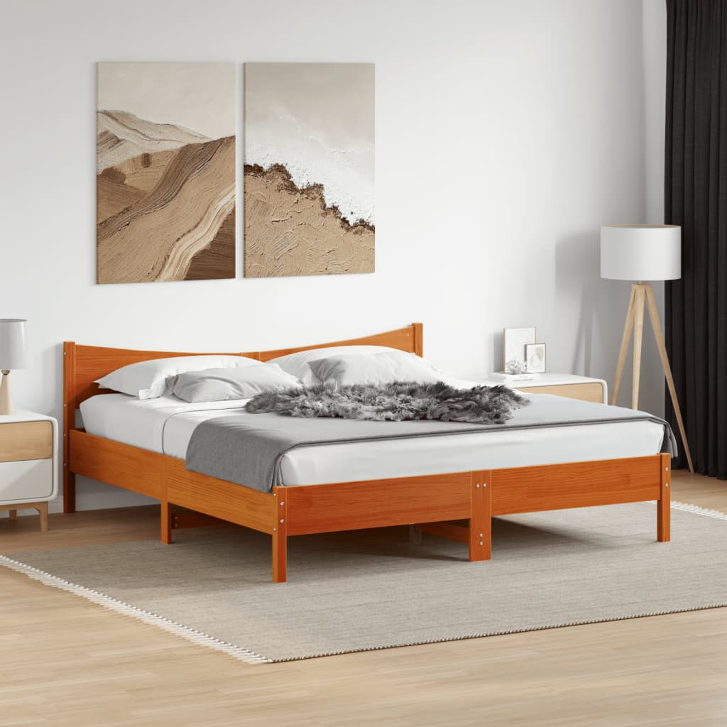 Bed Frame Without Mattress King Size Solid Wood Pine