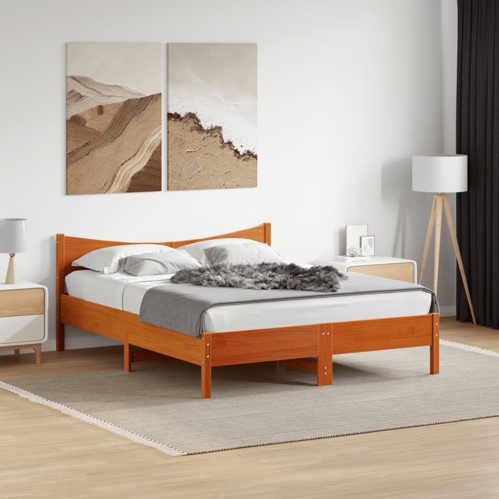 Bed Frame Without Mattress King Size Solid Wood Pine