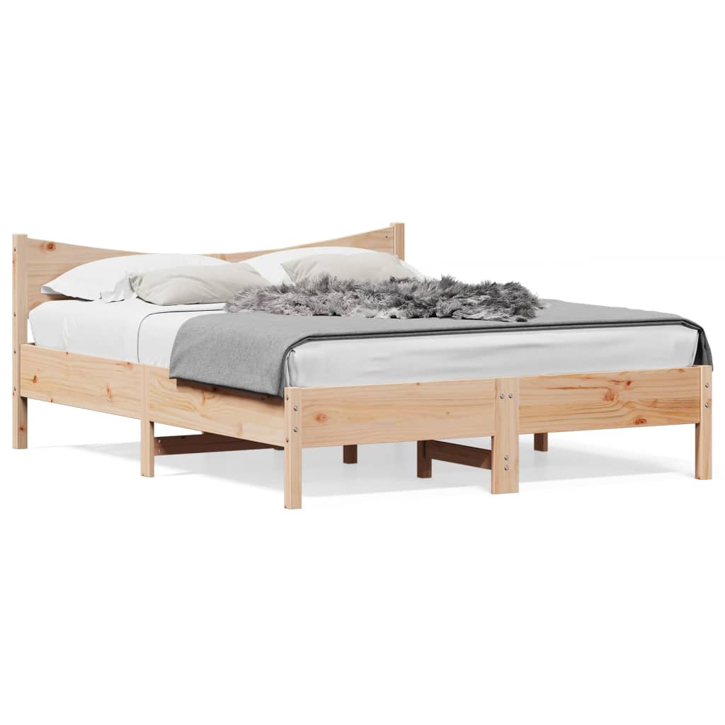 Bed Frame Without Mattress King Size Solid Wood Pine