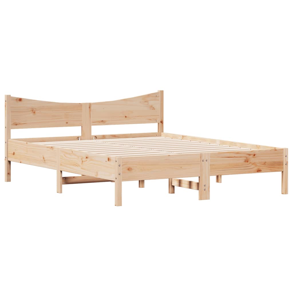 Bed Frame Without Mattress King Size Solid Wood Pine