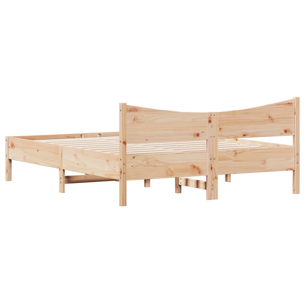 Bed Frame Without Mattress King Size Solid Wood Pine