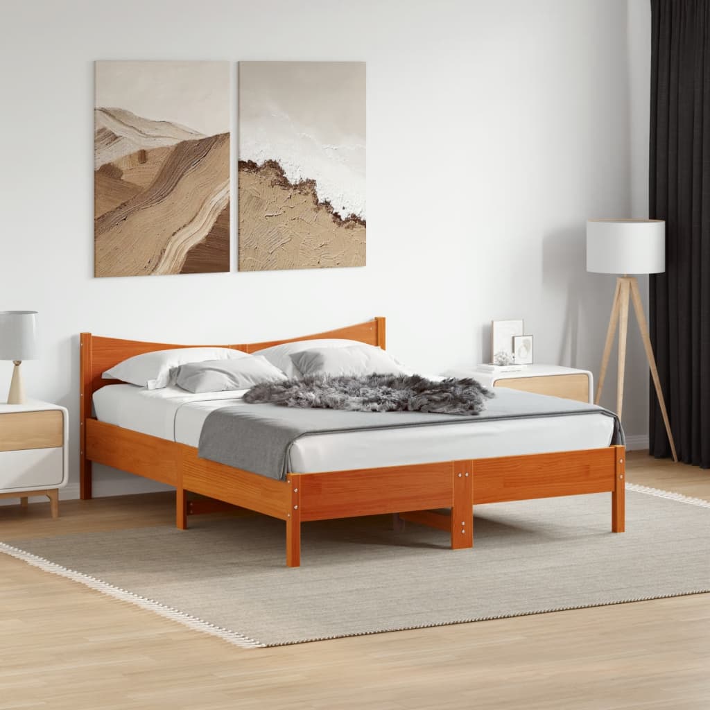 Bed Frame Without Mattress King Size Solid Wood Pine