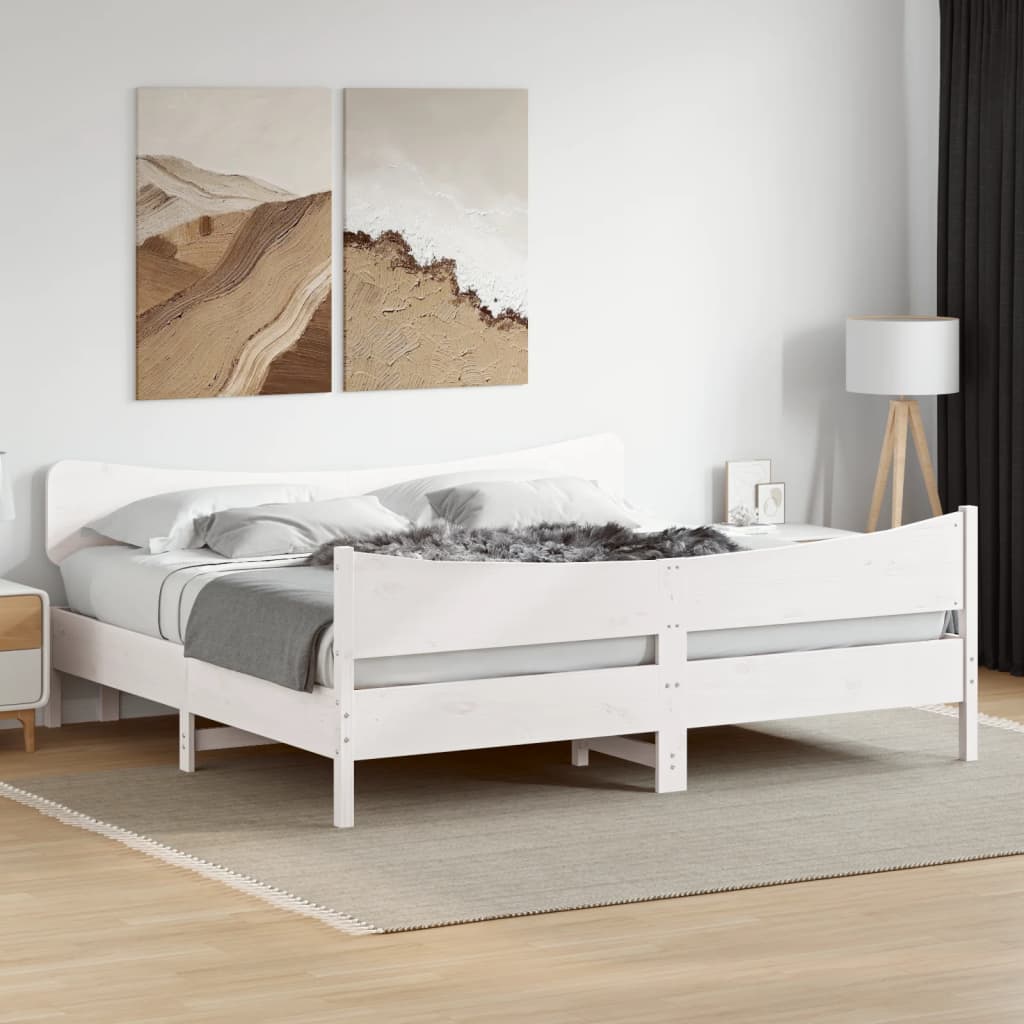 Bed Frame Without Mattress Super King Solid Wood Pine