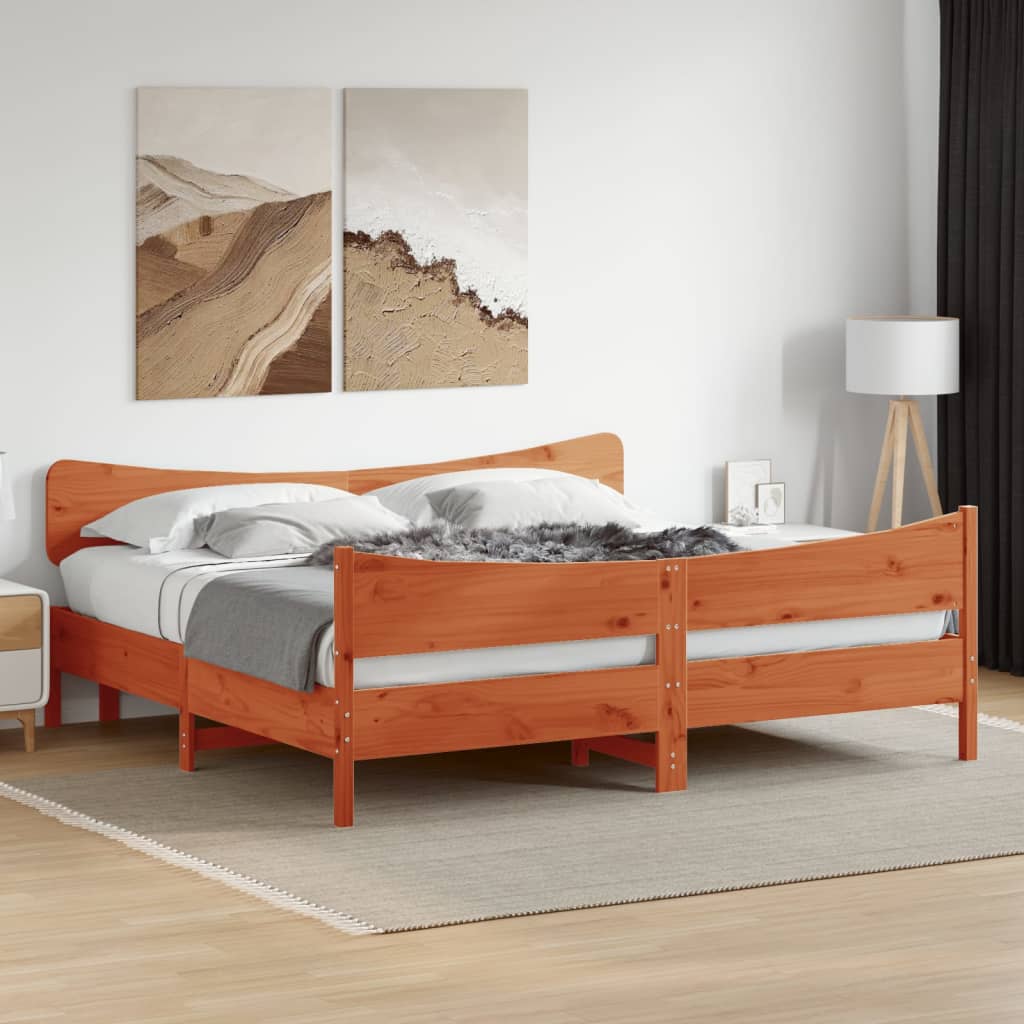 Bed Frame Without Mattress Super King Solid Wood Pine