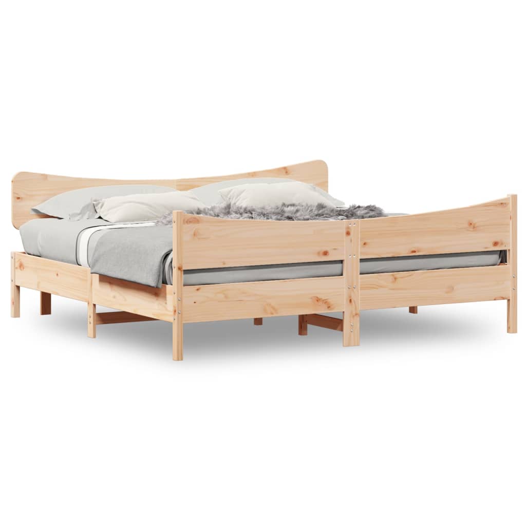 Bed Frame Without Mattress Super King Solid Wood Pine