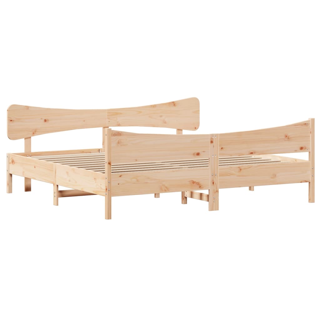 Bed Frame Without Mattress Super King Solid Wood Pine