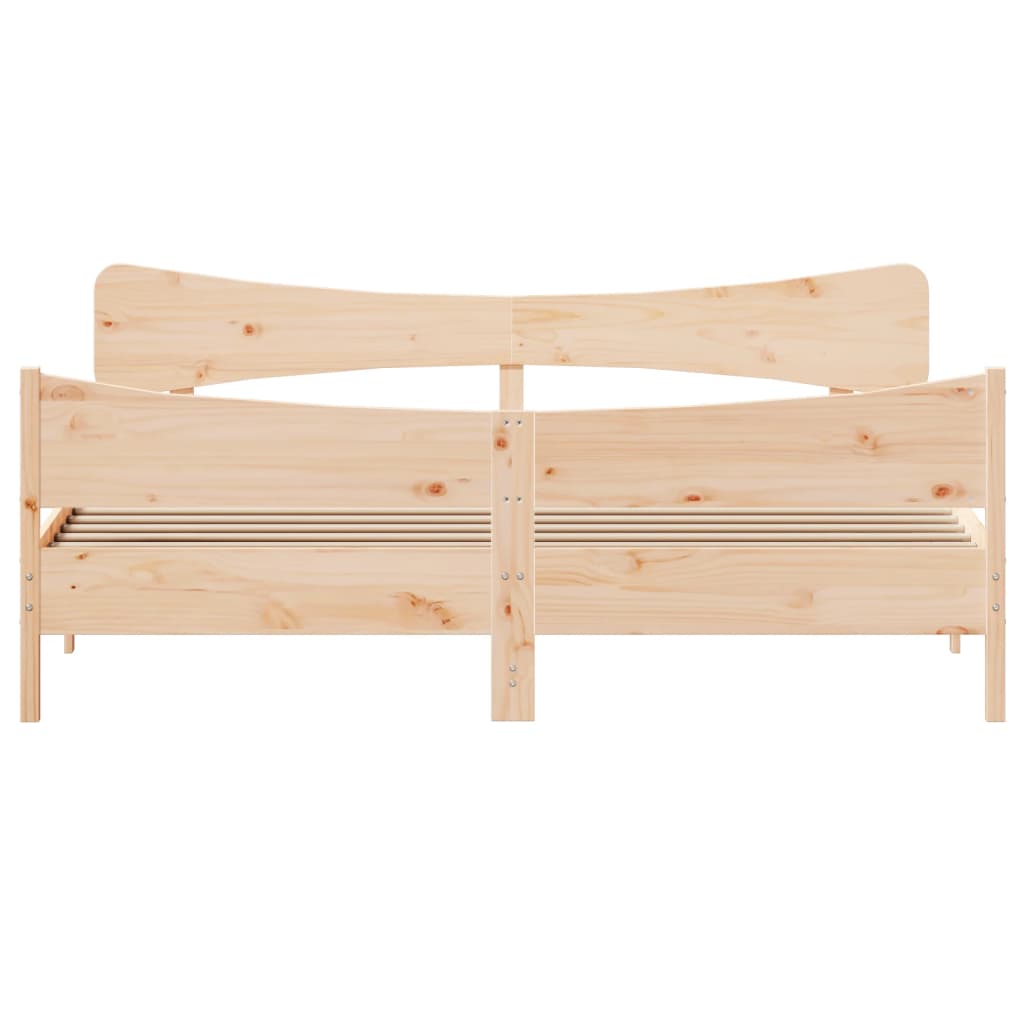 Bed Frame Without Mattress Super King Solid Wood Pine