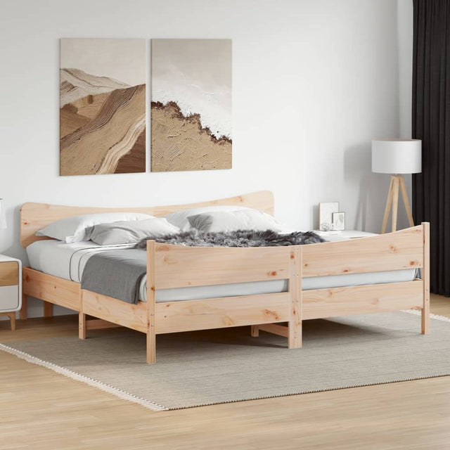 Bed Frame Without Mattress Super King Solid Wood Pine