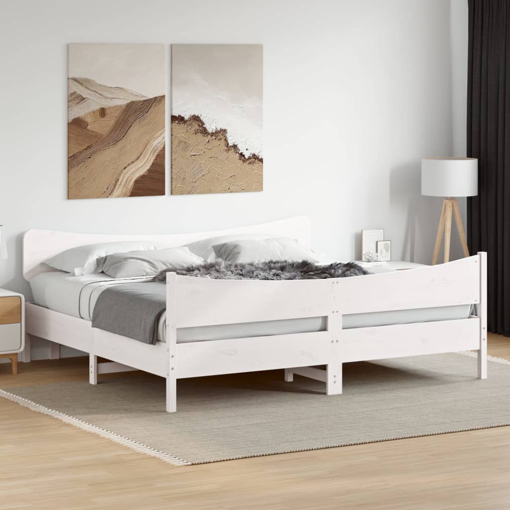 Bed Frame Without Mattress Super King Solid Wood Pine