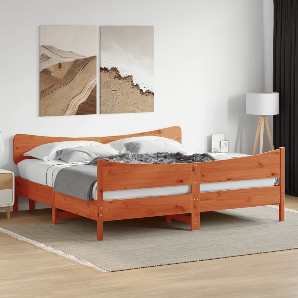 Bed Frame Without Mattress Super King Solid Wood Pine