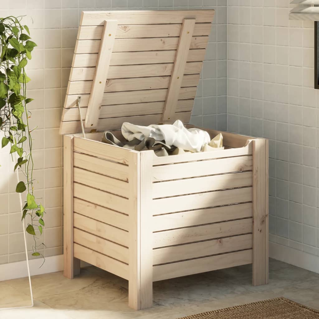 Storage Box With Lid Rana Solid Wood Pine