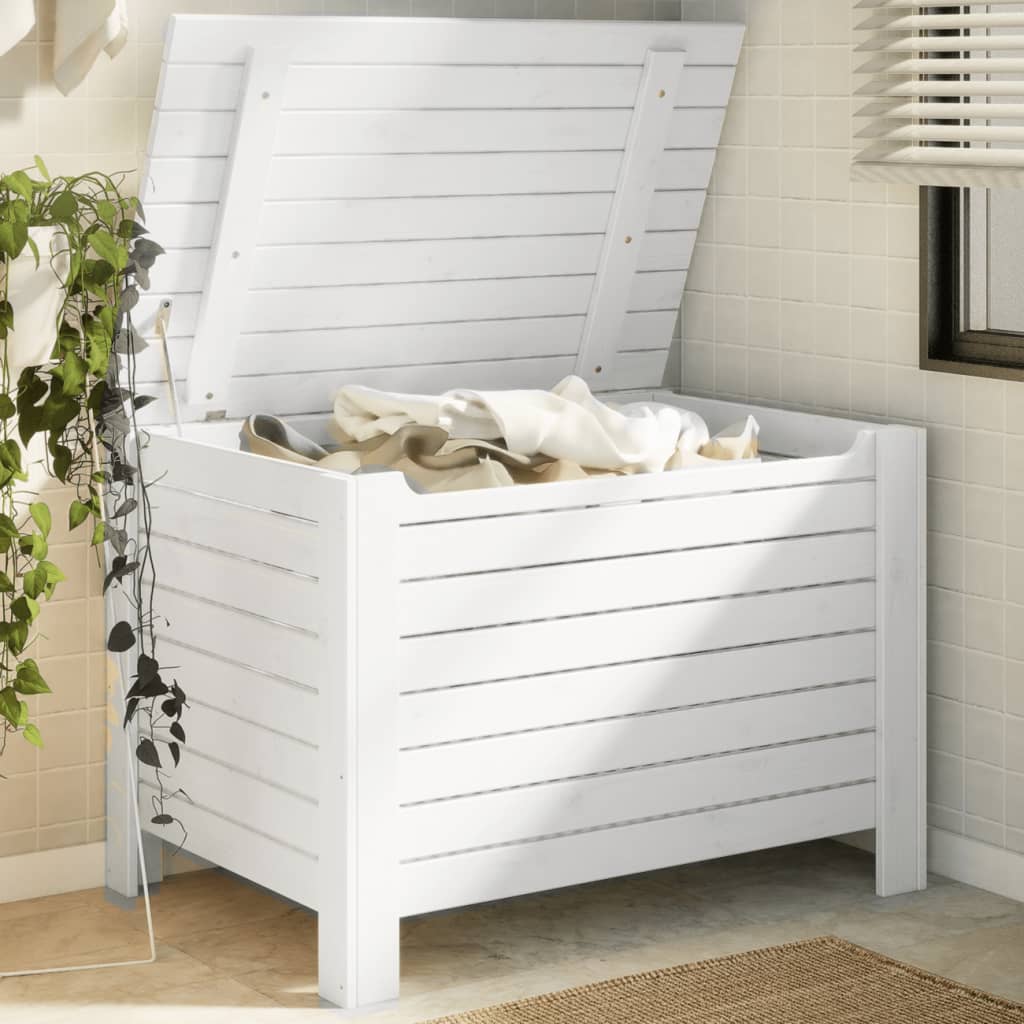 Storage Box With Lid Rana Solid Wood Pine