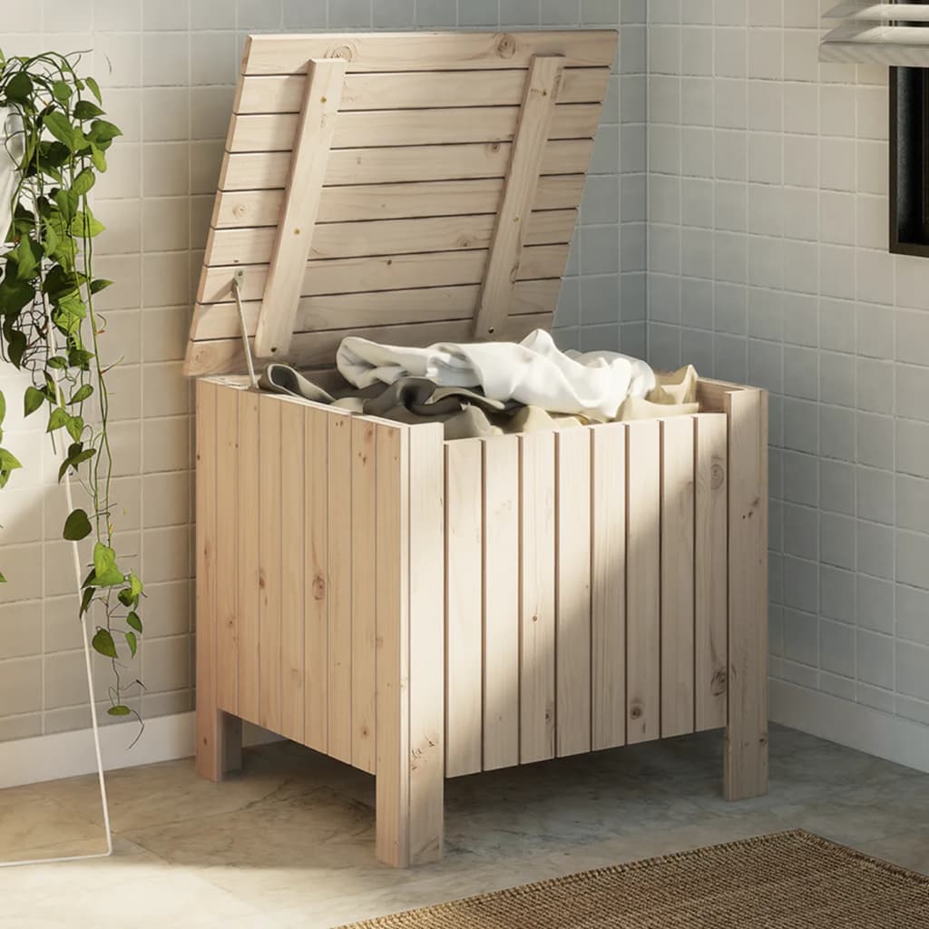 Storage Box With Lid Rana Solid Wood Pine