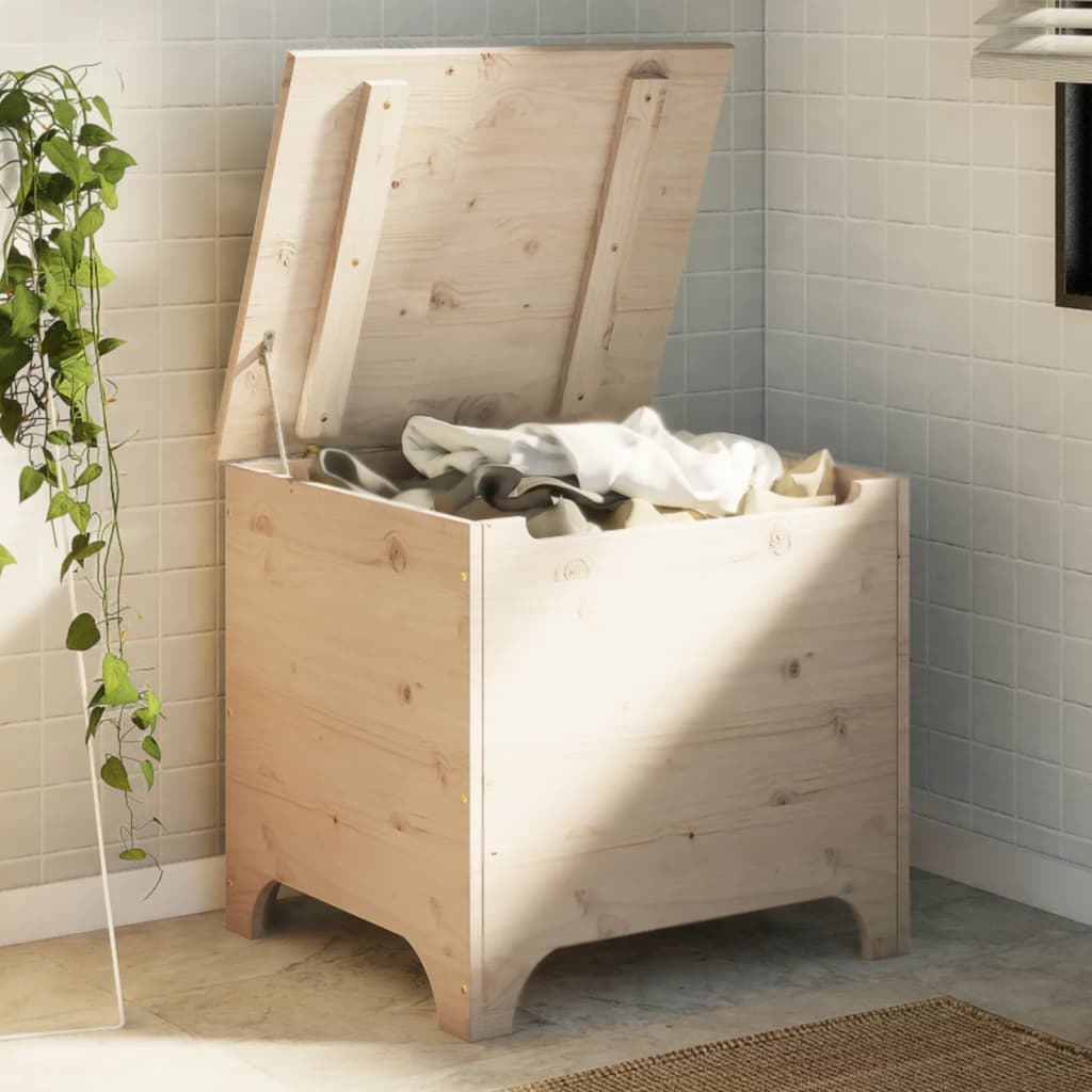 Storage Box With Lid Rana Solid Wood Pine