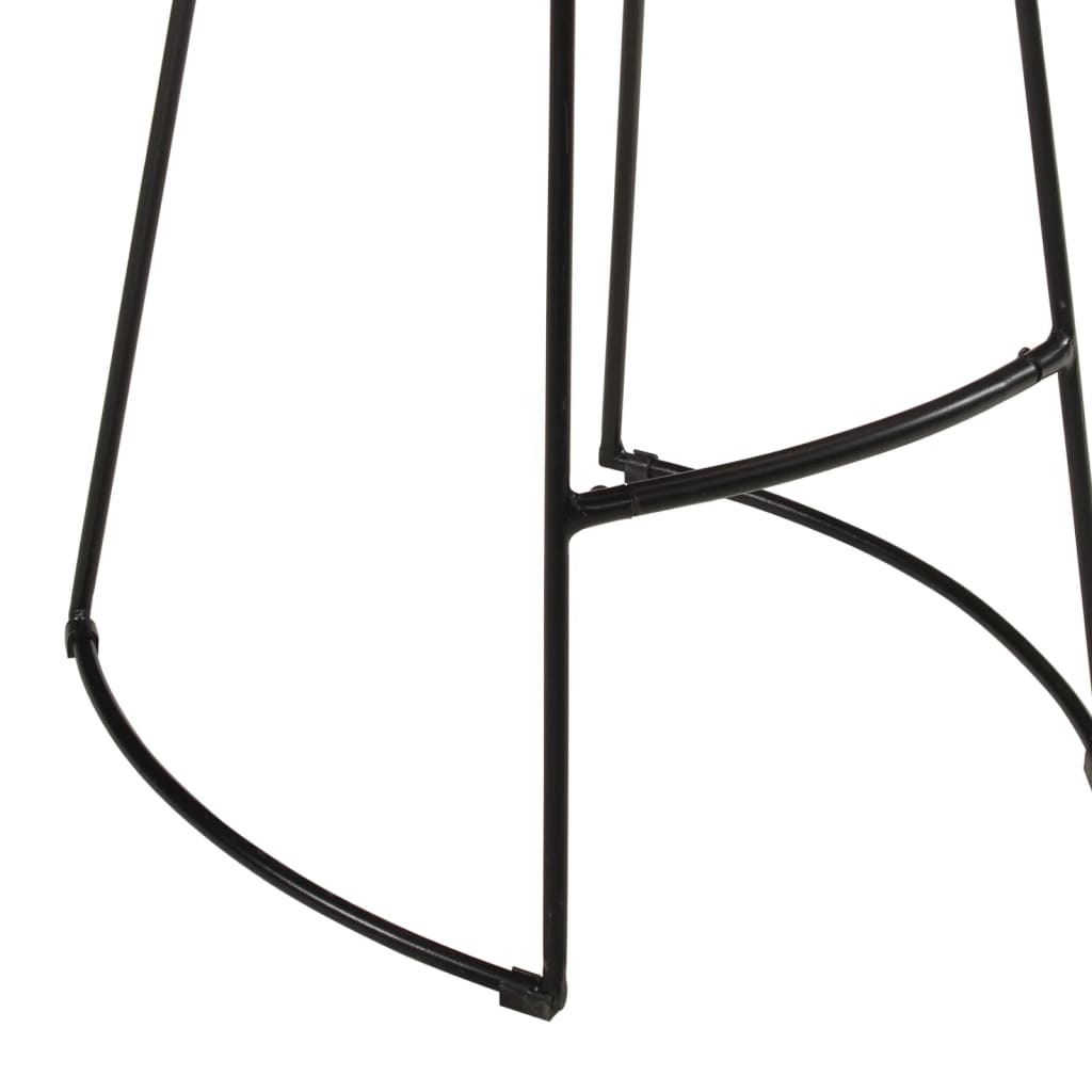 7 Piece Bar Set Solid Rough Wood Mango And Metal