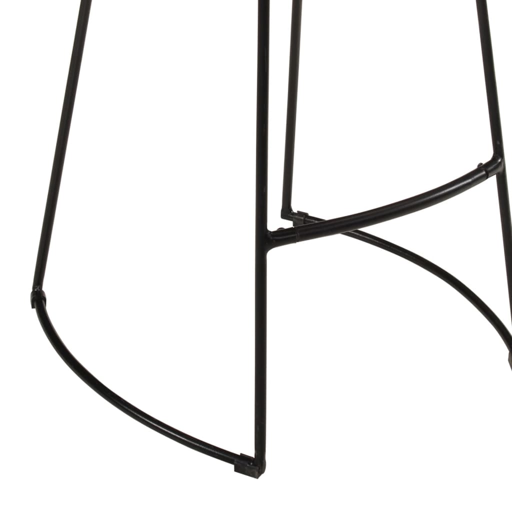 5 Piece Bar Set Solid Rough Wood Mango And Metal