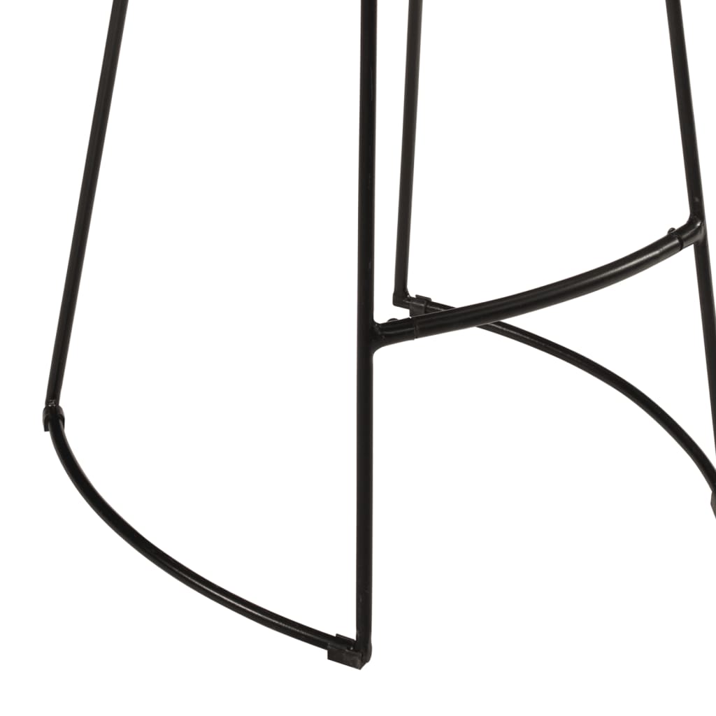 3 Piece Bar Set Solid Rough Wood Mango And Metal