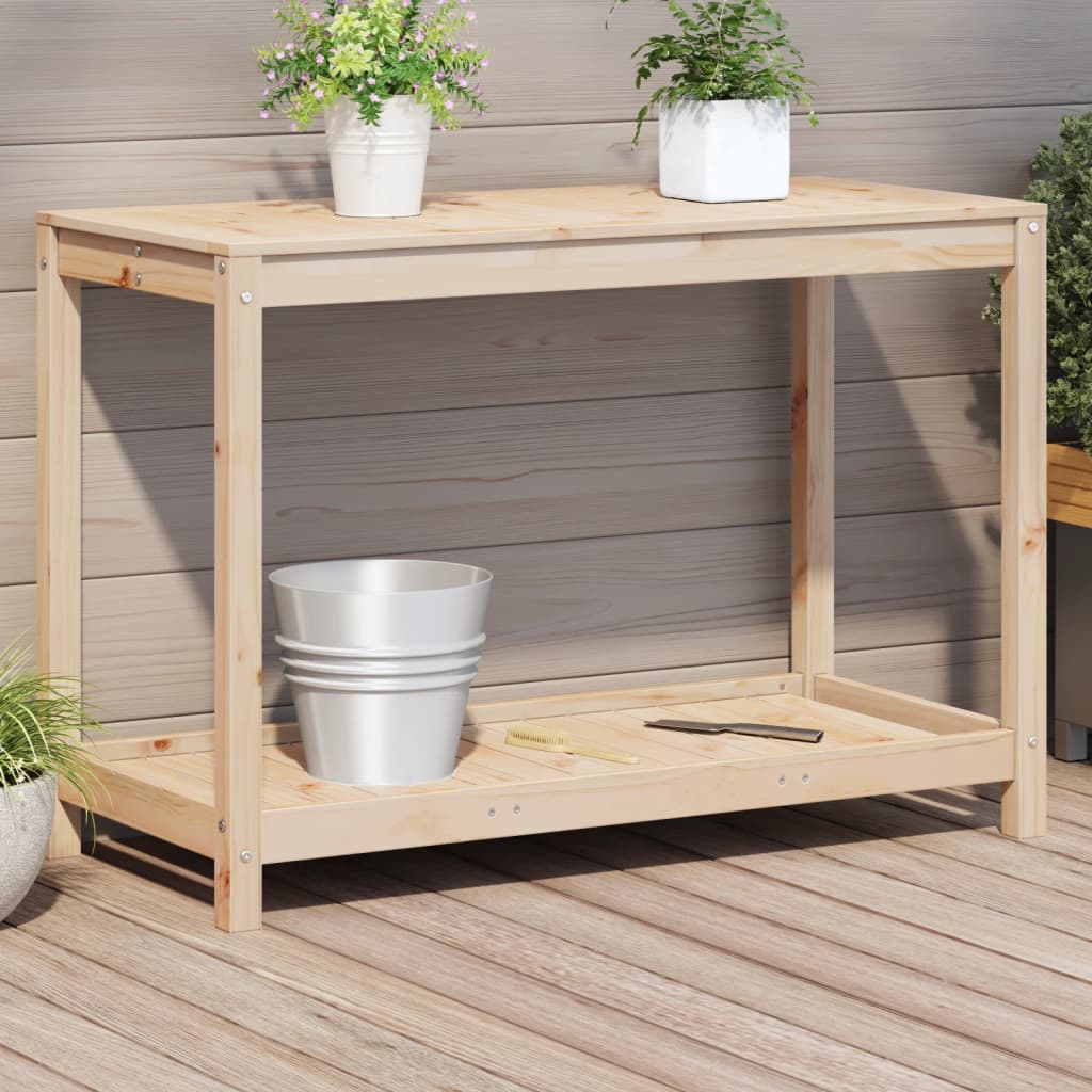 Potting Table With Shelf Impregnated Wood Pine