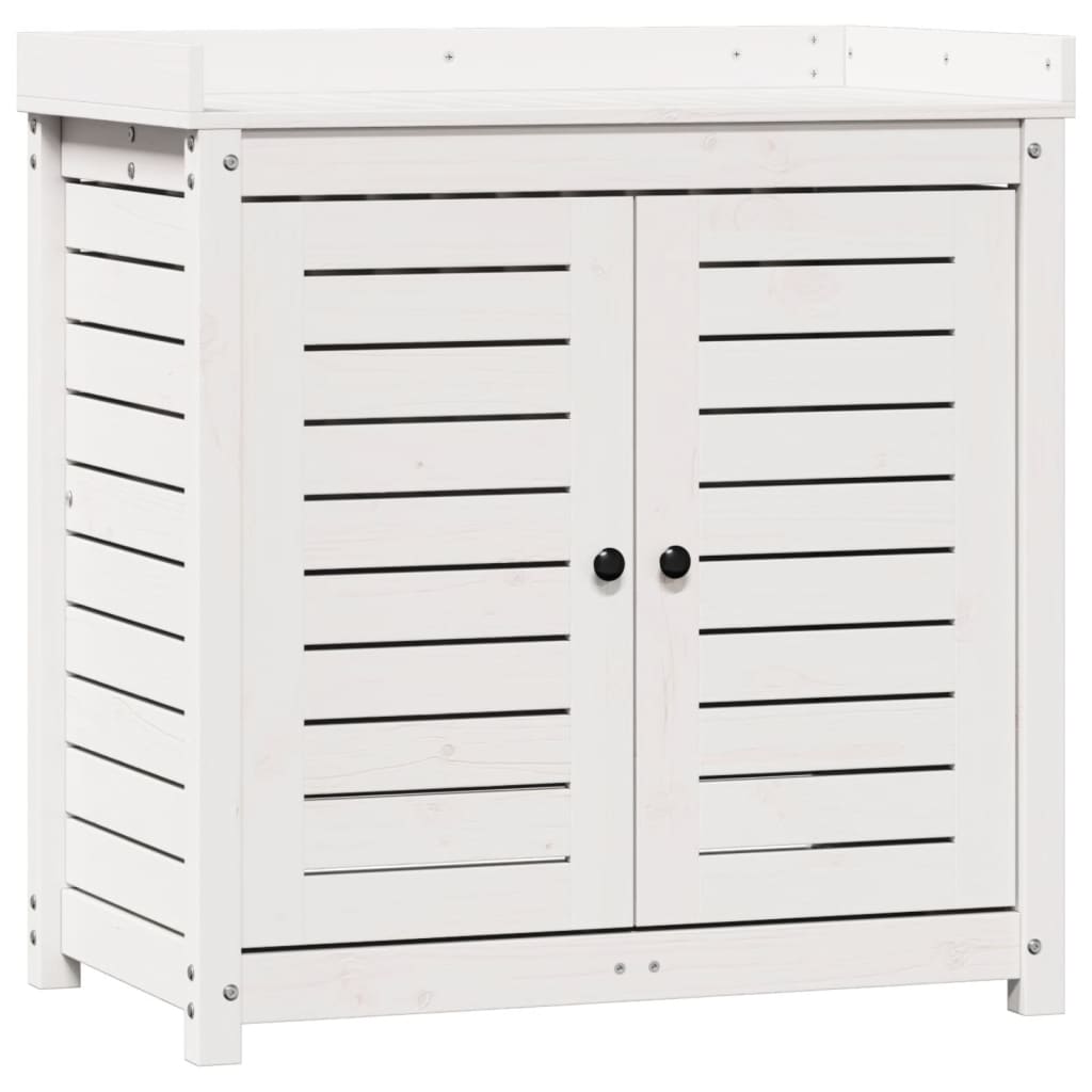 Potting Table With Shelves 82.5X50X86.5 Cm Solid Wood Pine