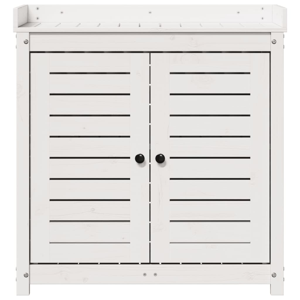 Potting Table With Shelves 82.5X50X86.5 Cm Solid Wood Pine