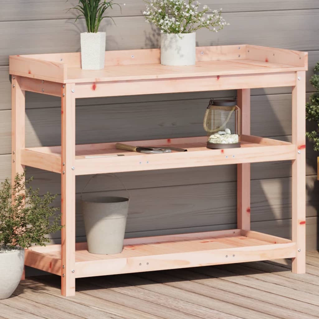 Potting Table With Shelves 108X45X86.5 Cm Solid Wood Pine