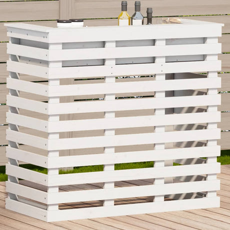 Outdoor Bar Table With Roof 112.5X57X195.5 Cm Solid Wood