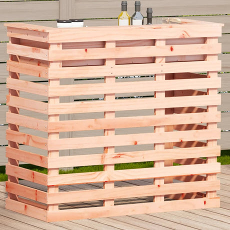 Outdoor Bar Table With Roof 112.5X57X195.5 Cm Solid Wood