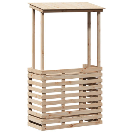 Outdoor Bar Table With Roof 112.5X57X195.5 Cm Solid Wood
