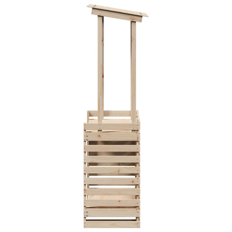 Outdoor Bar Table With Roof 112.5X57X195.5 Cm Solid Wood