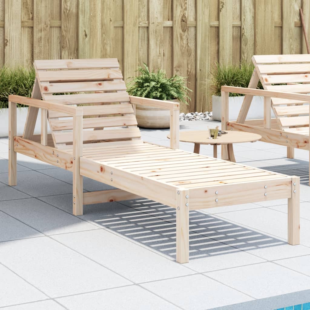 Sun Lounger 199.5X62X55 Cm Solid Wood Douglas