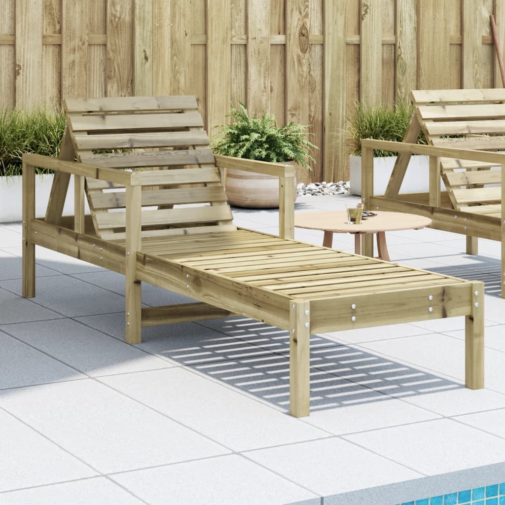 Sun Lounger 199.5X62X55 Cm Solid Wood Douglas